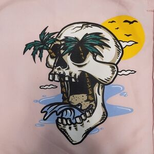 NWT Pink Skull & Pineapple Large Men's Swim Trunks for Beach Surf Resort